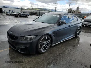 2015 BMW M3 with VIN WBS3C9C51FP805725, listed as a Copart auction lot 73618122 with 77,864 mi miles. Bid and sale history available at carsss.com. Image 1.