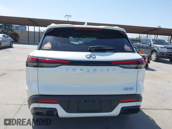 2024 Infiniti QX60 Luxe with VIN 5N1DL1FR2RC354193, listed as a IAAI auction lot 41829558 with 7,748 mi miles and . Bid and sale history available at DreamBid. Image 17.