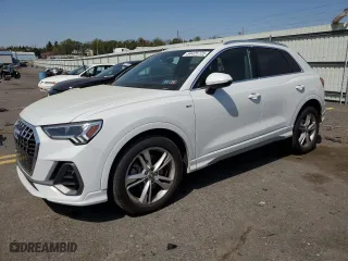 2020 Audi Q3 S line Premium Plus with VIN WA1EECF36L1030607, listed as a Copart auction lot 54425725 with 45,796 mi miles and Salvage Title. Bid and sale history available at carsss.com. Image 1.