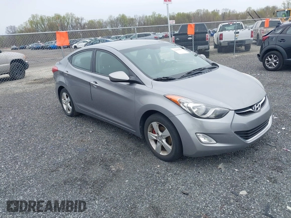2012 Hyundai Elantra Limited with VIN KMHDH4AE2CU433033, listed as a IAAI auction lot 42006893 with 124,892 mi miles. Bid and sale history available at carsss.com. Image 1.
