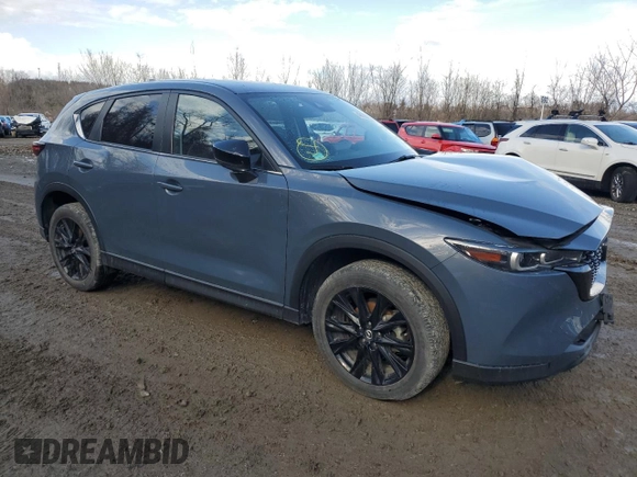 2023 Mazda CX-5 S Carbon Edition with VIN JM3KFBCM6P0223680, listed as a Copart auction lot 48128735 with 21,499 mi miles and Salvage Title. Bid and sale history available at carsss.com. Image 4.