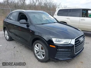 2018 Audi Q3 Premium with VIN WA1BCCFS8JR013032, listed as a IAAI auction lot 41706173 with 111,402 mi miles. Bid and sale history available at carsss.com. Image 1.