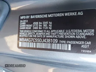 2013 BMW 3 Series 335i with VIN WBAKG7C55DJ438109, listed as a IAAI auction lot 41498661 with 94,579 mi miles and . Bid and sale history available at DreamBid. Image 9.