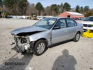2000 Honda Civic VP with VIN 2HGEJ6617YH594343, listed as a Copart auction lot 44525075 with 70,636 mi miles and Clean Title. Bid and sale history available at carsss.com. Image 1.