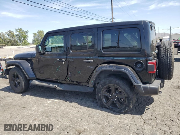 2021 Jeep Wrangler Unlimited Sahara с VIN 1C4HJXEG5MW731203, выставлен на аукционе Copart как лот 58005355 с пробегом 57 559 миль миль и Списание • Salvage title. История ставок и продаж доступна на DreamBid. Изображение 2.