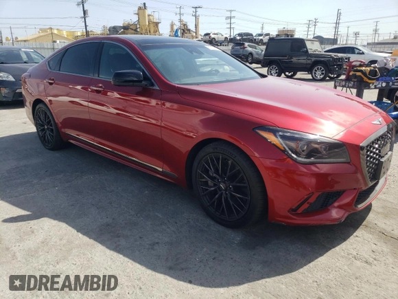 2019 Genesis G80 Sport with VIN KMHGN4JB6KU291019, listed as a Copart auction lot 51709175 with 82,982 mi miles and Salvage title. Bid and sale history available at DreamBid. Image 4.