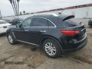 2014 Infiniti QX70 with VIN JN8CS1MW0EM412578, listed as a Copart auction lot 49091955 with 157,580 mi miles and Salvage title. Bid and sale history available at DreamBid. Image 2.
