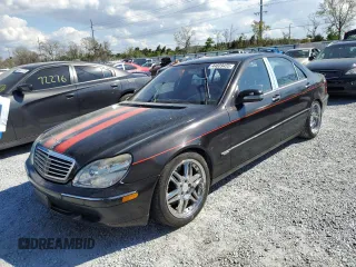 2001 Mercedes-Benz S-Class with VIN WDBNG75J91A206360, listed as a Copart auction lot 44609455 with 0 mi miles and Salvage Title. Bid and sale history available at carsss.com. Image 1.