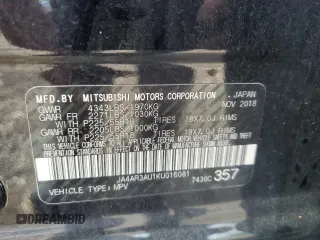 2019 Mitsubishi Outlander ES z VIN JA4AR3AU1KU016081, wystawiony jako Copart lot #55877175 z przebiegiem 97 964 mil mil oraz Czysty tytuł • Clean title. Historia ofert i sprzedaży dostępna na DreamBid. Obrazek 13.