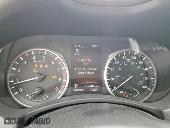 2018 Infiniti Q50 Red Sport 400 with VIN JN1FV7AP4JM460467, listed as a Copart auction lot 57075525 with 182,405 mi miles and Salvage title. Bid and sale history available at DreamBid. Image 9.