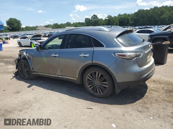2017 Infiniti QX70 with VIN JN8CS1MU5HM141116, listed as a Copart auction lot 62124125 with 134,038 mi miles and Salvage title. Bid and sale history available at DreamBid. Image 2.