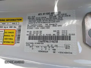 2020 Ford Mustang EcoBoost with VIN 1FA6P8TH6L5146258, listed as a IAAI auction lot 41878195 with 52,606 mi miles and . Bid and sale history available at DreamBid. Image 9.