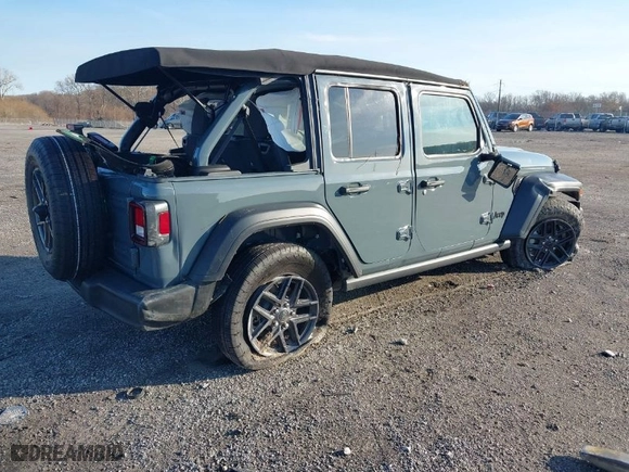 2024 Jeep Wrangler Sport S with VIN 1C4PJXDN6RW306365, listed as a IAAI auction lot 40928419 with 6,329 mi miles. Bid and sale history available at carsss.com. Image 4.