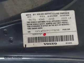 1996 Volvo 850 с VIN YV1LW5549T2173250, выставлен на аукционе IAAI как лот 41773998 с пробегом 224 384 миль миль и . История ставок и продаж доступна на DreamBid. Изображение 9.