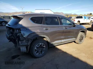 2021 Hyundai Santa Fe Hybrid Blue with VIN KM8S2DA1XMU011812, listed as a Copart auction lot 76833204 with 64,764 mi miles and Salvage Title. Bid and sale history available at carsss.com. Image 3.