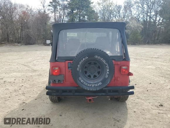 1993 Jeep Wrangler "S" with VIN 1J4FY19P6PP253652, listed as a Copart auction lot 54311795 with 308,487 mi miles and Clean Title. Bid and sale history available at carsss.com. Image 6.