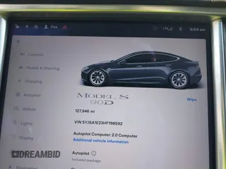2017 Tesla Model S 100D with VIN 5YJSA1E23HF198592, listed as a IAAI auction lot 41721755 with 127,946 mi miles. Bid and sale history available at carsss.com. Image 7.