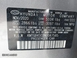 2021 Genesis G80 2.5T with VIN KMTGB4SC2MU047585, listed as a IAAI auction lot 41752100 with 41,140 mi miles. Bid and sale history available at carsss.com. Image 9.