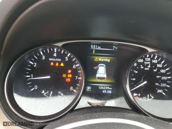 2016 Nissan Rogue SV with VIN 5N1AT2MV2GC843490, listed as a Copart auction lot 49665535 with 126,239 mi miles and Clean Title. Bid and sale history available at carsss.com. Image 9.