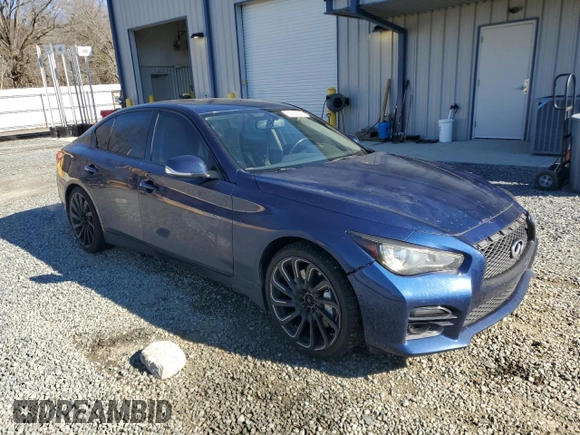 2016 Infiniti Q50 Red Sport 400 with VIN JN1FV7AR5GM450301, listed as a Copart auction lot 87959525 with 102,315 mi miles and Salvage Title. Bid and sale history available at DreamBid. Image 4.