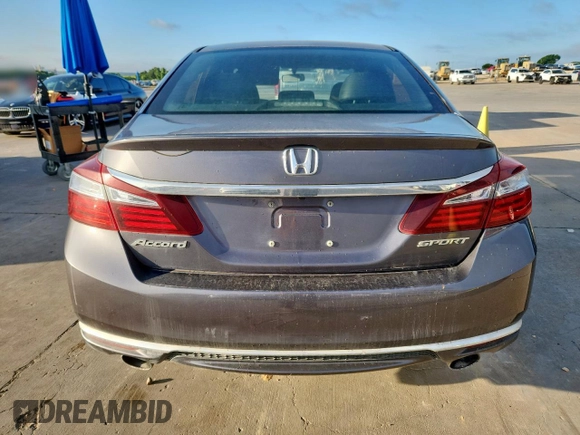 2016 Honda Accord Sport with VIN 1HGCR2F52GA033606, listed as a Copart auction lot 62318775 with 368,233 mi miles and Salvage title. Bid and sale history available at DreamBid. Image 6.
