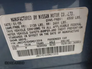 2005 Infiniti G35 z VIN JNKCV51EX5M213316, wystawiony jako IAAI lot #42409682 z przebiegiem 136 373 mil mil oraz . Historia ofert i sprzedaży dostępna na DreamBid. Obrazek 9.