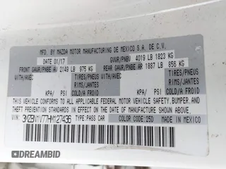 2017 Mazda 3 Touring with VIN 3MZBN1V77HM127436, listed as a IAAI auction lot 41654160 with 178,338 mi miles and . Bid and sale history available at DreamBid. Image 9.