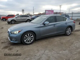 2014 Infiniti Q50 Premium with VIN JN1BV7AP1EM692982, listed as a Copart auction lot 80625094 with 90,349 mi miles and Salvage Title. Bid and sale history available at carsss.com. Image 1.