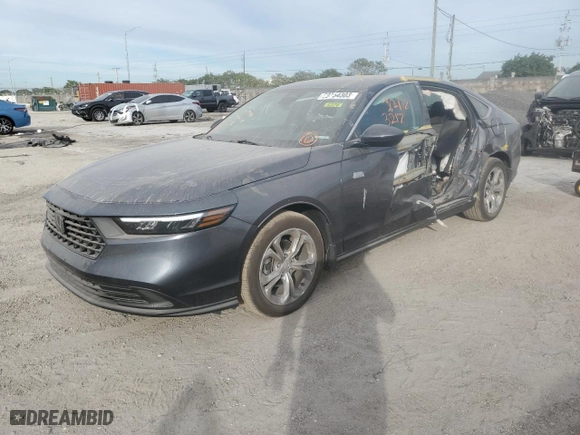2023 Honda Accord Sedan LX with VIN 1HGCY1F29PA049756, listed as a Copart auction lot 76255683 with 3,217 mi miles and Salvage Title. Bid and sale history available at carsss.com. Image 1.