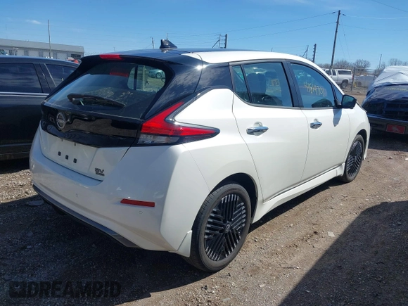 2023 Nissan LEAF SV Plus with VIN 1N4CZ1CV2PC557412, listed as a IAAI auction lot 41814701 with 28,513 mi miles and . Bid and sale history available at DreamBid. Image 4.