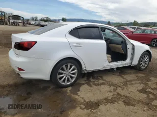 2008 Lexus IS with VIN JTHBK262685075547, listed as a Copart auction lot 52454725 with 140,289 mi miles and Salvage Title. Bid and sale history available at carsss.com. Image 3.