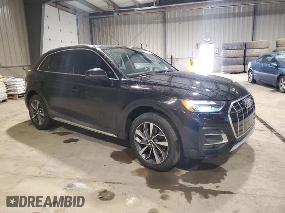 2021 Audi Q5 Premium with VIN WA1AAAFY4M2003878, listed as a Copart auction lot 47161085 with 42,627 mi miles and Salvage Title. Bid and sale history available at carsss.com. Image 4.