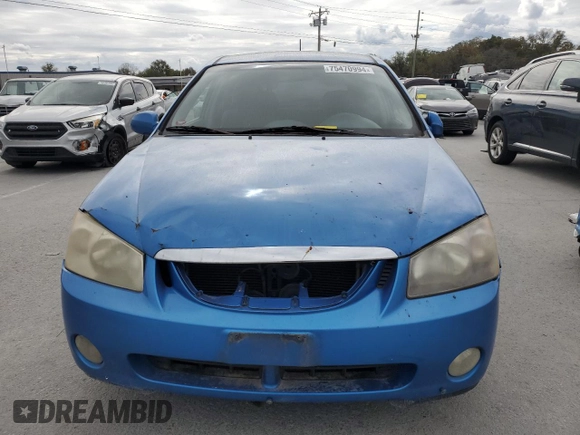2006 Kia Spectra with VIN KNAFE162X65259727, listed as a Copart auction lot 75470994 with 0 mi miles and Salvage Title. Bid and sale history available at carsss.com. Image 5.