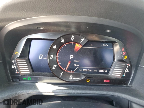 2023 Toyota Supra 3.0 with VIN WZ1DB0G09PW060627, listed as a Copart auction lot 65894025 with 26,657 mi miles and Salvage title. Bid and sale history available at DreamBid. Image 9.
