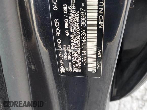 2003 Land Rover Range Rover HSE with VIN SALME11483A139987, listed as a Copart auction lot 79314094 with 142,805 mi miles and Salvage title. Bid and sale history available at DreamBid. Image 12.