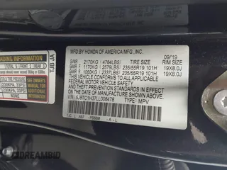 2020 Acura RDX with VIN 5J8TC1H37LL008478, listed as a IAAI auction lot 42450570 with 47,887 mi miles and . Bid and sale history available at DreamBid. Image 9.