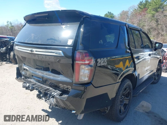 2023 Chevrolet Tahoe Commercial with VIN 1GNSKLED3PR430313, listed as a IAAI auction lot 42061257 with 22,824 mi miles and . Bid and sale history available at DreamBid. Image 4.