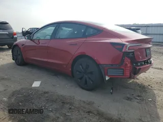 2025 Tesla Model 3 Long Range with VIN 5YJ3E1EB5SF895861, listed as a Copart auction lot 60513665 with 5,637 mi miles and Salvage title. Bid and sale history available at DreamBid. Image 2.