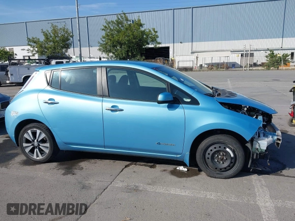 2015 Nissan LEAF S with VIN 1N4AZ0CP6FC330483, listed as a IAAI auction lot 42217559 with 35,216 mi miles and . Bid and sale history available at DreamBid. Image 14.