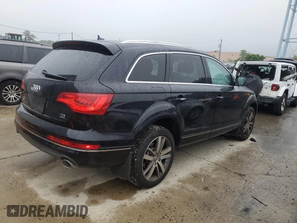 2015 Audi Q7 Premium Plus with VIN WA1LMAFE2FD023589, listed as a Copart auction lot 59329875 with 103,365 mi miles and Salvage title. Bid and sale history available at DreamBid. Image 3.