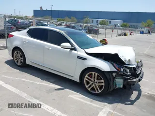 2013 Kia Optima SX with VIN 5XXGR4A6XDG106409, listed as a IAAI auction lot 42525630 with 213,722 mi miles and . Bid and sale history available at DreamBid. Image 1.