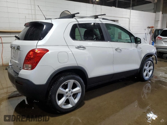 2016 Chevrolet Trax LTZ with VIN KL7CJRSB2GB525473, listed as a Copart auction lot 46880995 with 102,453 mi miles and Salvage Title. Bid and sale history available at carsss.com. Image 3.