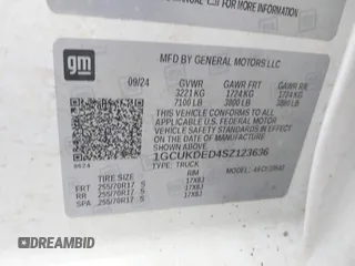 2025 Chevrolet Silverado 1500 LT z VIN 1GCUKDED4SZ123636, wystawiony jako IAAI lot #42216309 z przebiegiem 29 832 mil mil oraz . Historia ofert i sprzedaży dostępna na DreamBid. Obrazek 9.