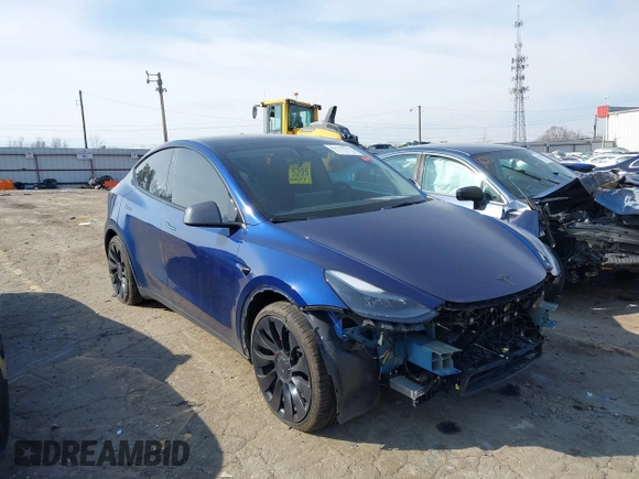 2022 Tesla Model Y Performance with VIN 7SAYGDEF7NF497076, listed as a IAAI auction lot 41759793 with 46,970 mi miles and . Bid and sale history available at DreamBid. Image 1.