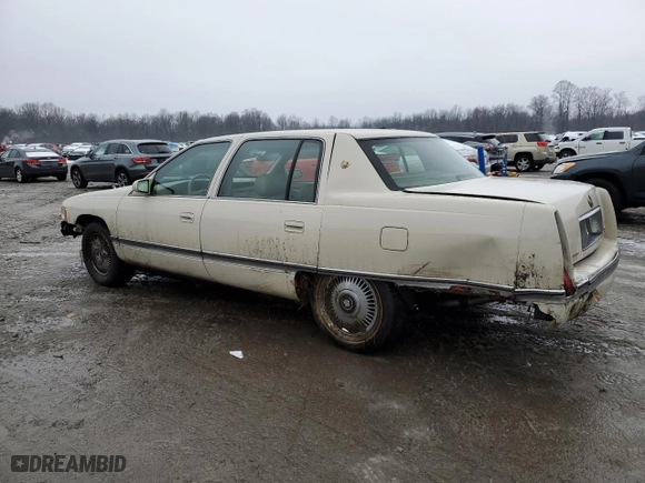 1995 Cadillac DeVille with VIN 1G6KD52B8SU274053, listed as a Copart auction lot 86429934 with 100,496 mi miles and Salvage Title. Bid and sale history available at carsss.com. Image 2.