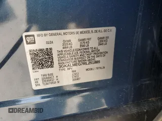 2024 GMC Terrain SLE with VIN 3GKALMEG7RL251885, listed as a Copart auction lot 51816855 with 1,393 mi miles and Salvage Title. Bid and sale history available at carsss.com. Image 14.