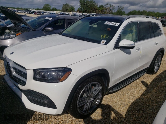 2020 Mercedes-Benz GLS with VIN 4JGFF5KE4LA219536, listed as a Copart auction lot 63814212 with 0 mi miles. Bid and sale history available at carsss.com. Image 2.