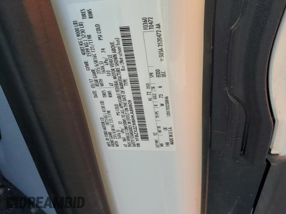 2017 Ford Transit XL with VIN 1FBZX2ZM8HKA89809, listed as a Copart auction lot 49120185 with 36,939 mi miles and Salvage title. Bid and sale history available at DreamBid. Image 13.