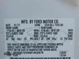2011 Ford F-150 Lariat with VIN 1FTFW1E69BFA62878, listed as a Copart auction lot 75268164 with 168,779 mi miles and Salvage Title. Bid and sale history available at carsss.com. Image 14.