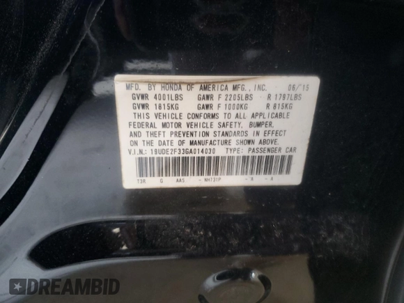 2016 Acura ILX with VIN 19UDE2F33GA014030, listed as a Copart auction lot 55841145 with 94,140 mi miles and Salvage title. Bid and sale history available at DreamBid. Image 12.